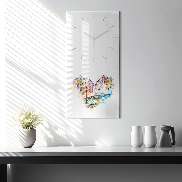 Horloge rectangulaire verticale Architecture peinte