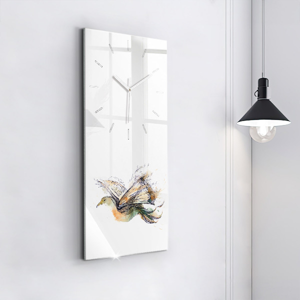 Horloge rectangulaire verticale 'L''oiseau et le livre'