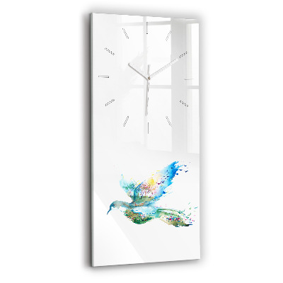 Horloge rectangulaire verticale 'Abstraction d''oiseau et de printemps'