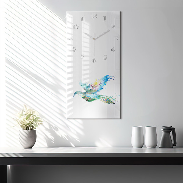 Horloge rectangulaire verticale 'Abstraction d''oiseau et de printemps'