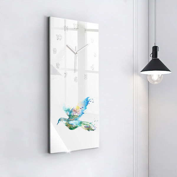 Horloge rectangulaire verticale 'Abstraction d''oiseau et de printemps'