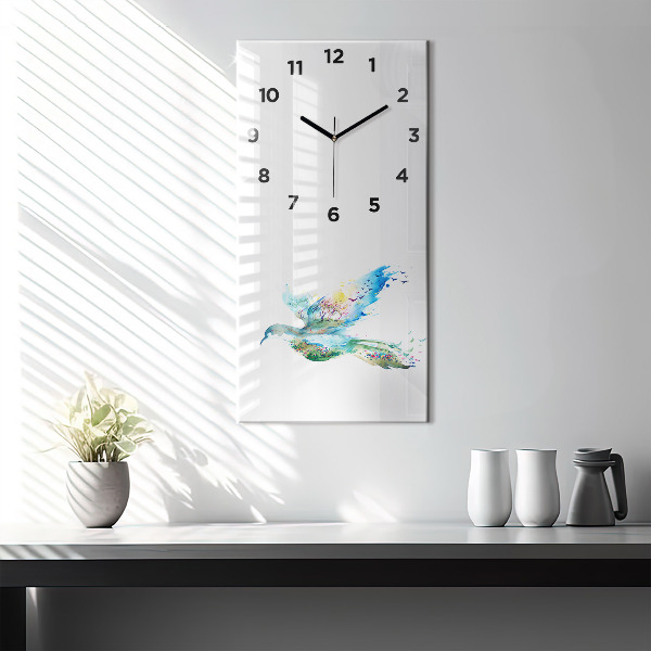 Horloge rectangulaire verticale 'Abstraction d''oiseau et de printemps'