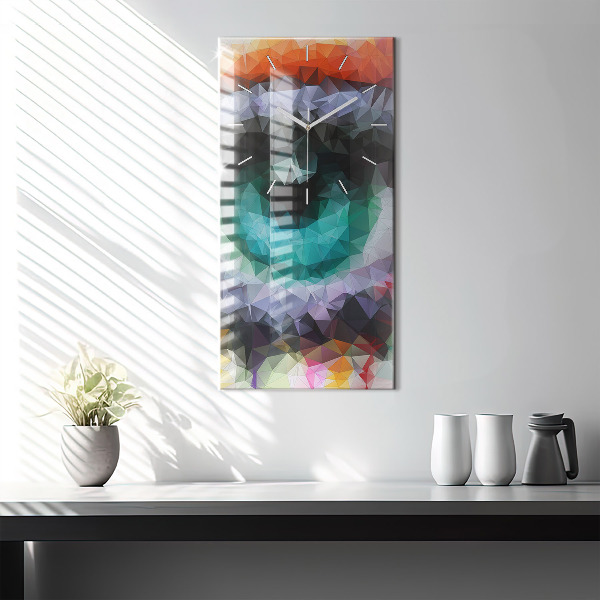 Horloge rectangulaire verticale Œil humain coloré