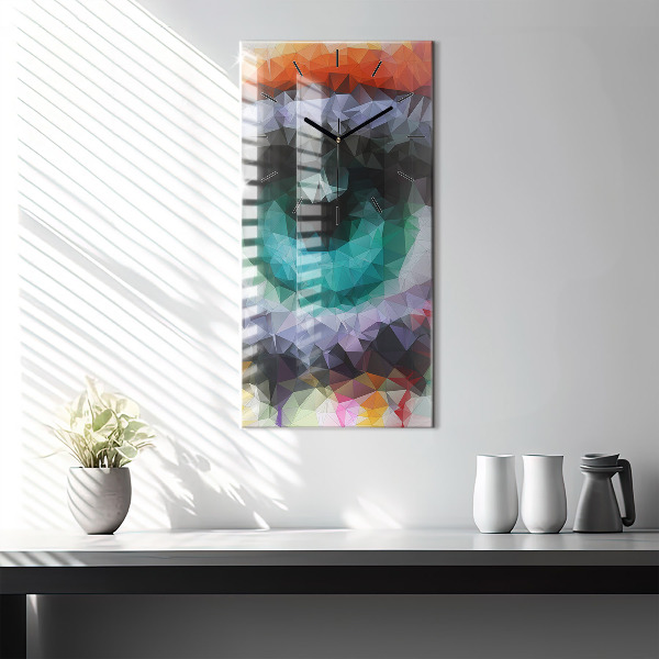 Horloge rectangulaire verticale Œil humain coloré
