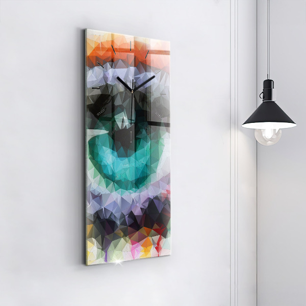 Horloge rectangulaire verticale Œil humain coloré