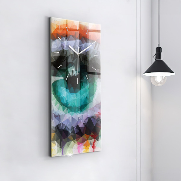 Horloge rectangulaire verticale Œil humain coloré