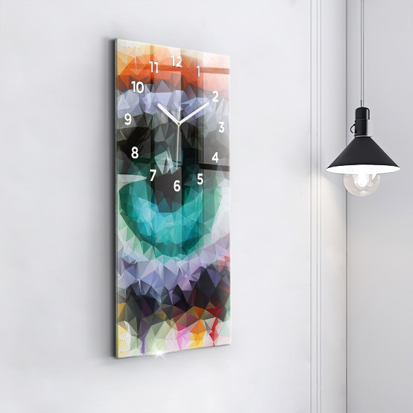 Horloge rectangulaire verticale Œil humain coloré
