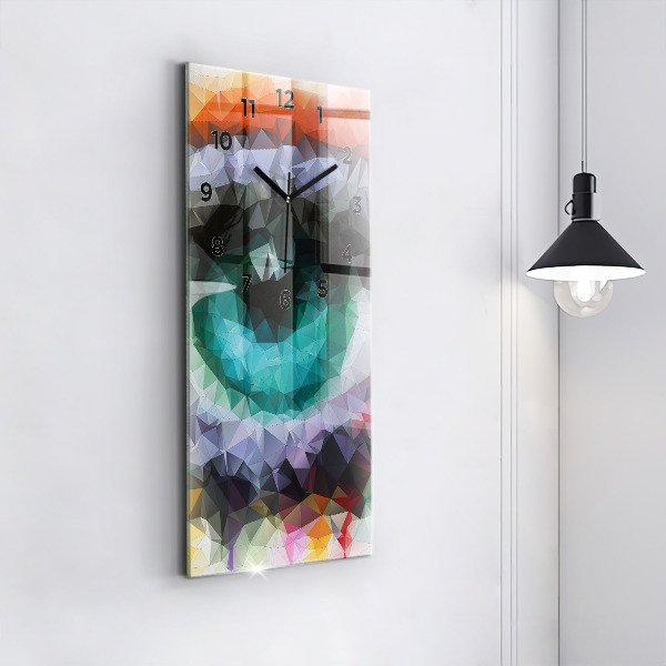 Horloge rectangulaire verticale Œil humain coloré