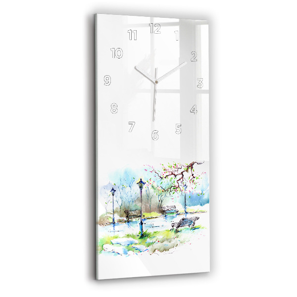Horloge rectangulaire verticale Printemps pittoresque