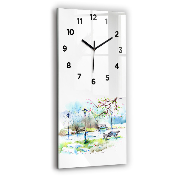 Horloge rectangulaire verticale Printemps pittoresque