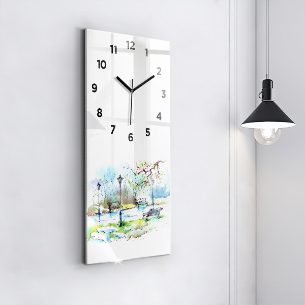 Horloge rectangulaire verticale Printemps pittoresque