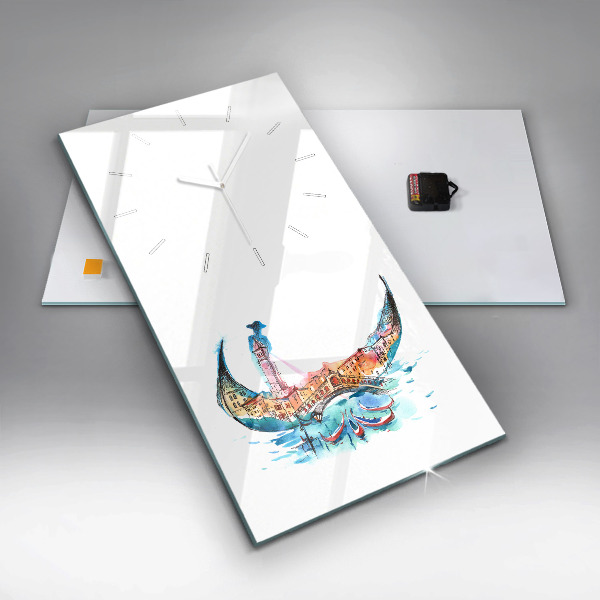 Horloge rectangulaire verticale Italie - Gondole vénitienne