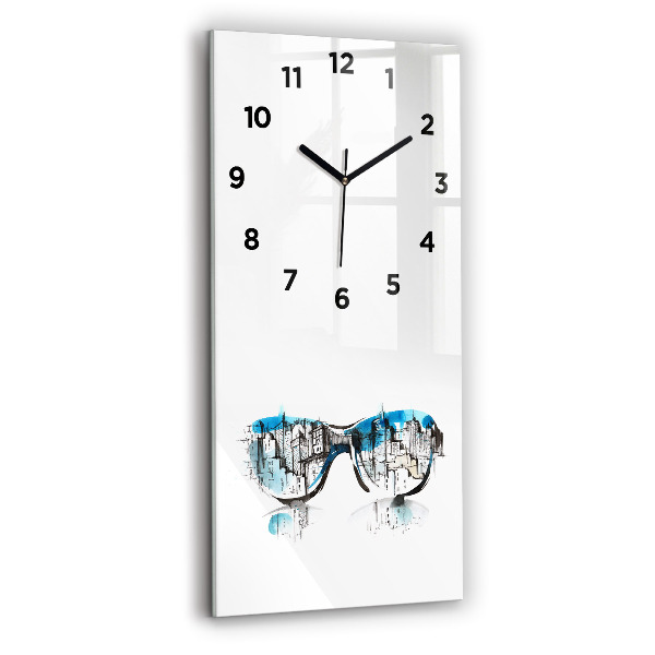 Horloge rectangulaire verticale Ville à lunettes