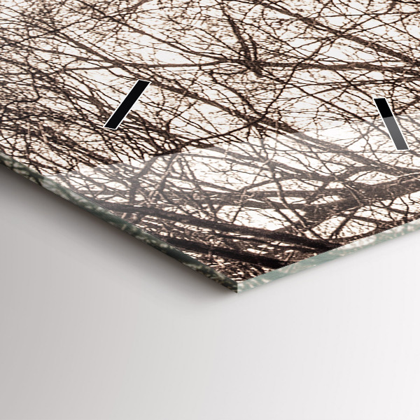 Horloge rectangulaire verticale Chemin forestier en sépia