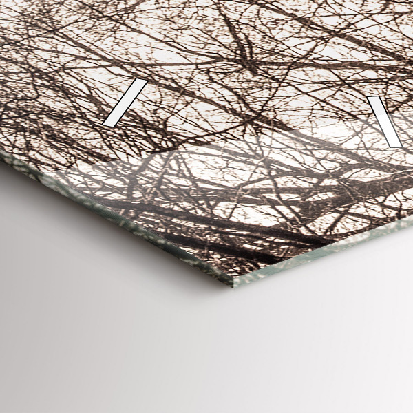 Horloge rectangulaire verticale Chemin forestier en sépia