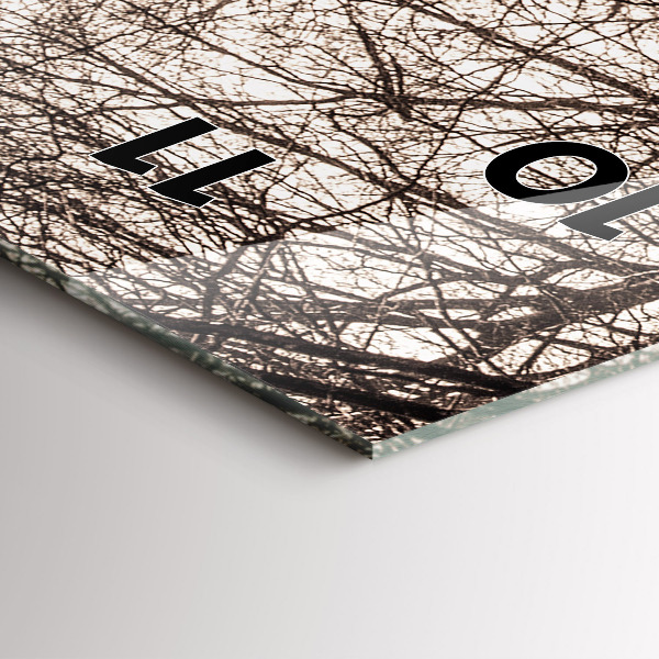 Horloge rectangulaire verticale Chemin forestier en sépia