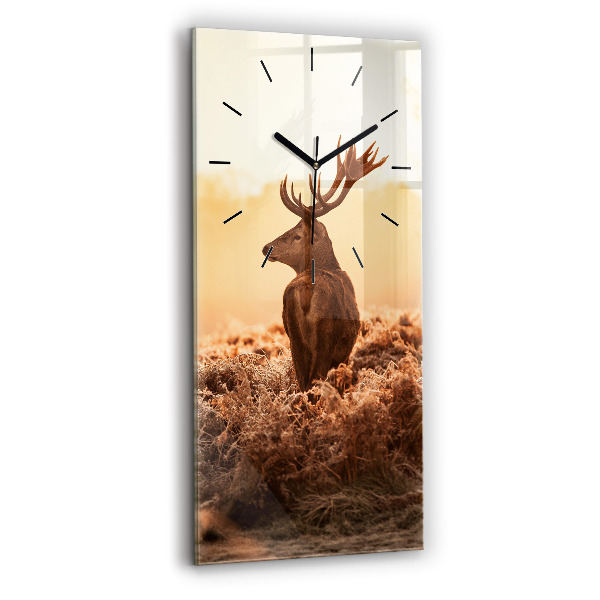 Horloge rectangulaire verticale Cerf au lever du soleil