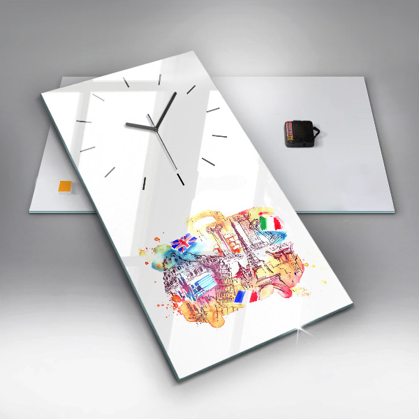Horloge rectangulaire verticale Pays attractifs dans le monde