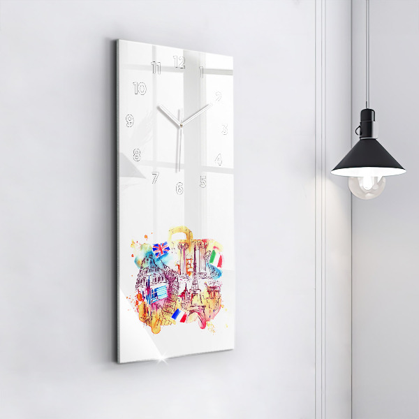 Horloge rectangulaire verticale Pays attractifs dans le monde