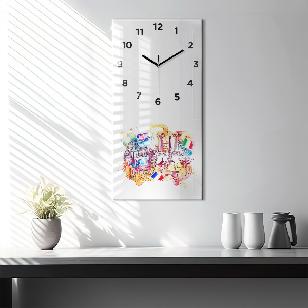 Horloge rectangulaire verticale Pays attractifs dans le monde