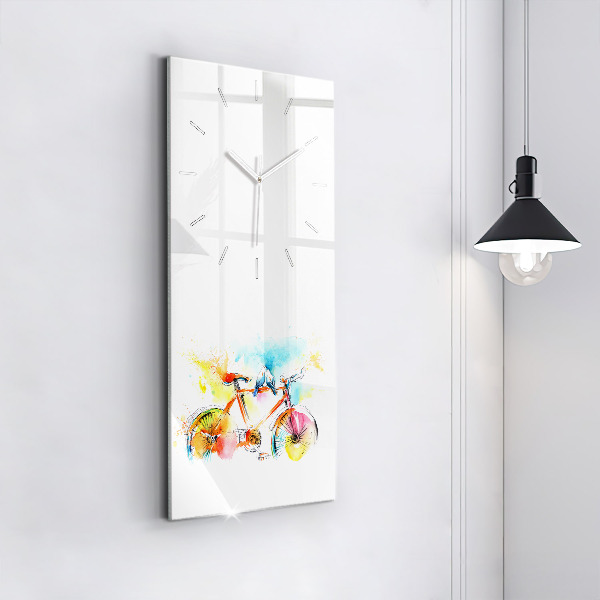 Horloge rectangulaire verticale Vélo peint
