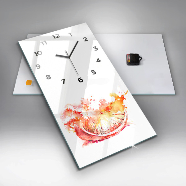 Horloge rectangulaire verticale Peint en orange