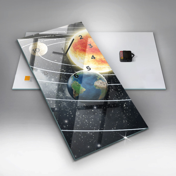 Horloge rectangulaire verticale Le système solaire