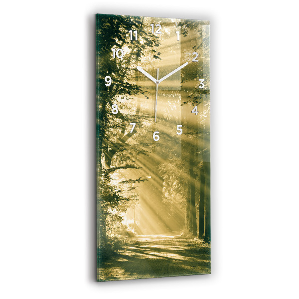 Horloge rectangulaire verticale Forêt des rayons du soleil