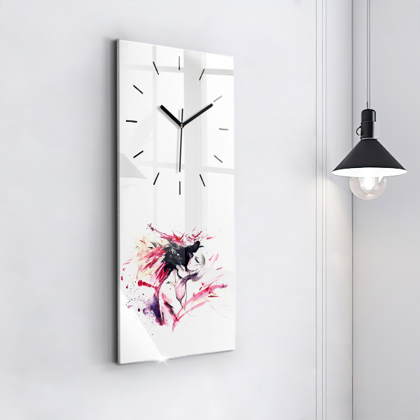Horloge rectangulaire verticale 'L''abstraction des amoureux'