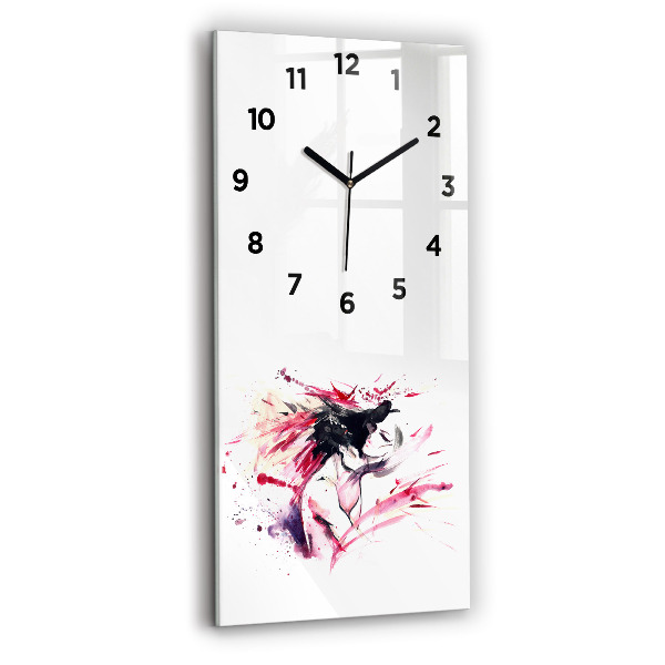Horloge rectangulaire verticale 'L''abstraction des amoureux'