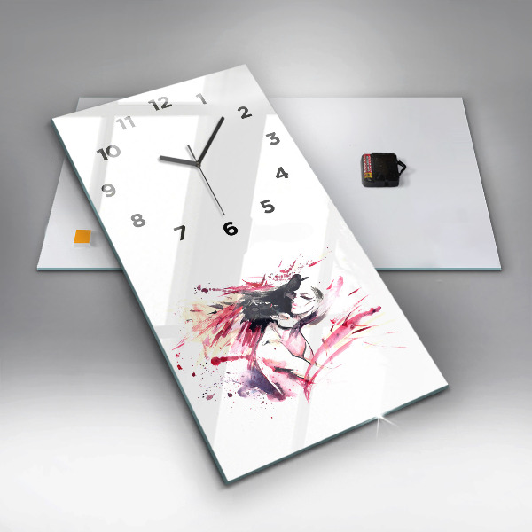 Horloge rectangulaire verticale 'L''abstraction des amoureux'