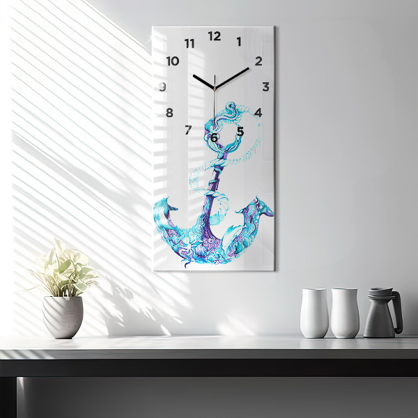 Horloge rectangulaire verticale ancre flottante