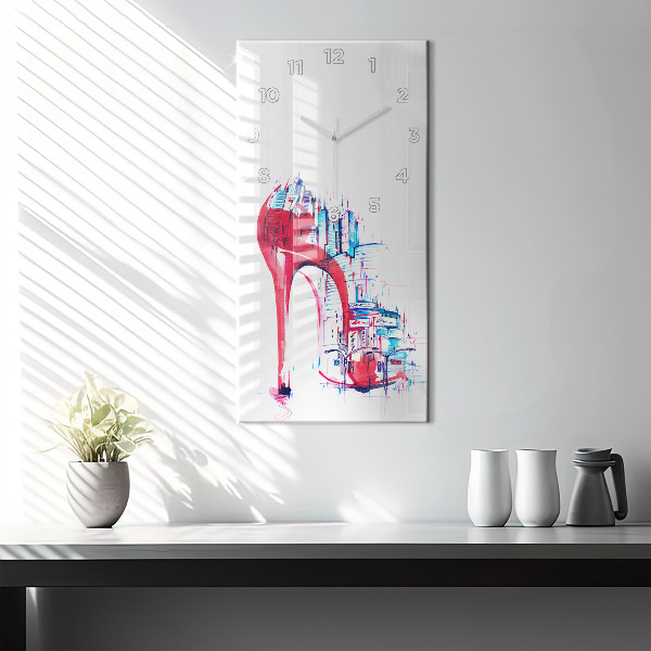 Horloge rectangulaire verticale Talon rouge