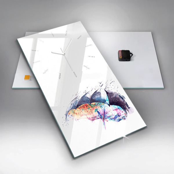 Horloge rectangulaire verticale Parapluie et ville