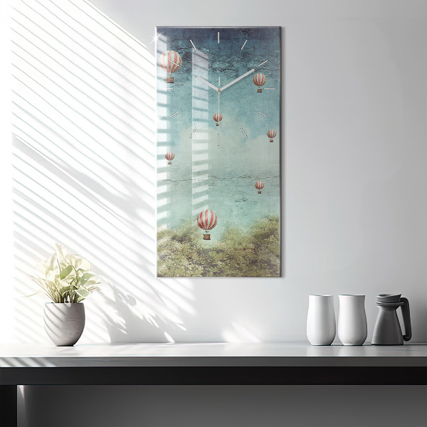 Horloge rectangulaire verticale Ballons peints