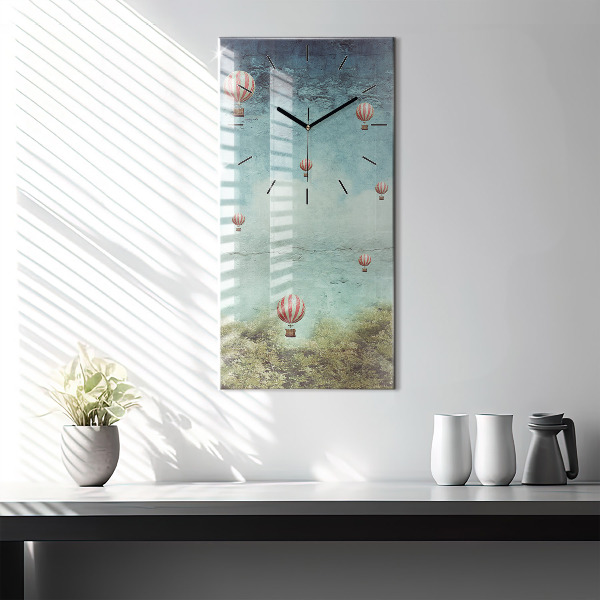 Horloge rectangulaire verticale Ballons peints