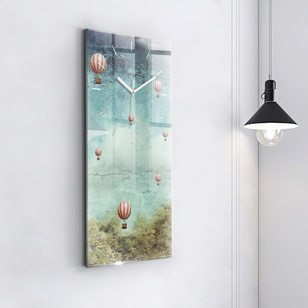 Horloge rectangulaire verticale Ballons peints