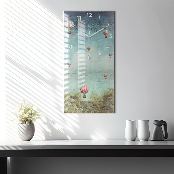 Horloge rectangulaire verticale Ballons peints