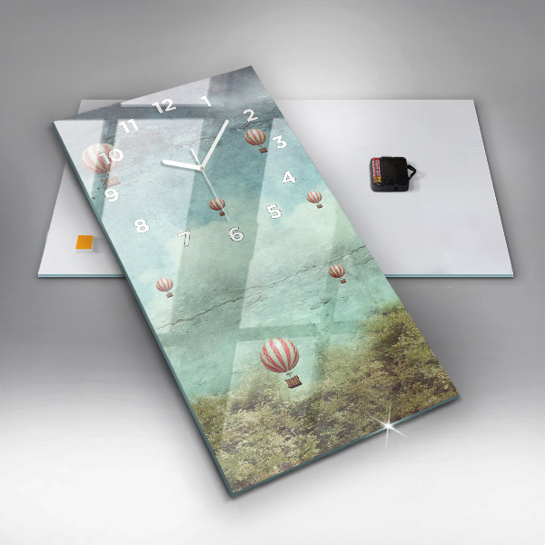 Horloge rectangulaire verticale Ballons peints