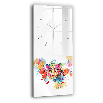 Horloge rectangulaire verticale Chat sauvage abstrait