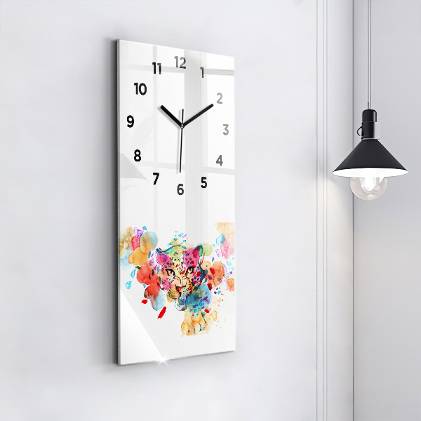 Horloge rectangulaire verticale Chat sauvage abstrait