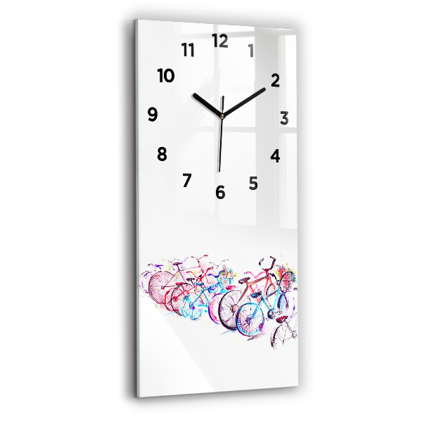 Horloge rectangulaire verticale Vélos de ville colorés