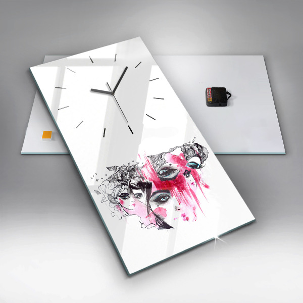 Horloge rectangulaire verticale 'Les multiples visages de l''abstraction'
