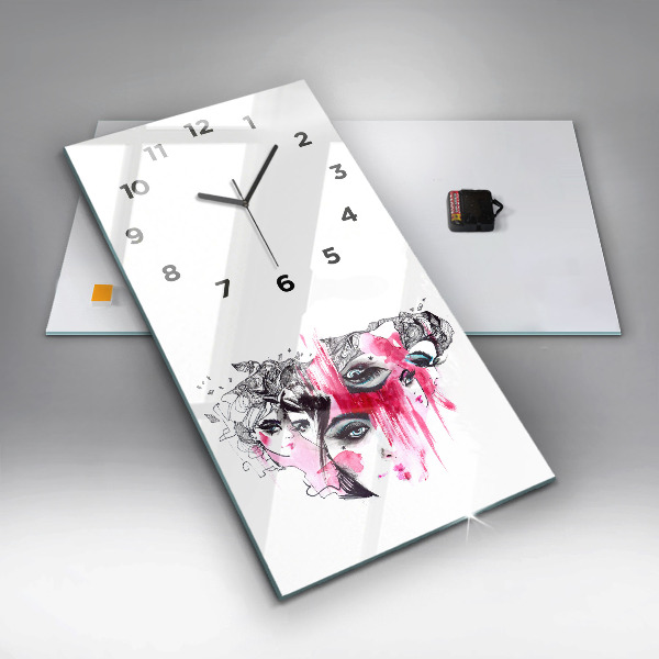 Horloge rectangulaire verticale 'Les multiples visages de l''abstraction'