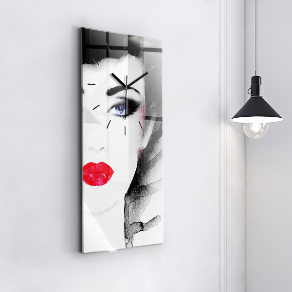 Horloge rectangulaire verticale 'Portrait d''une femme'