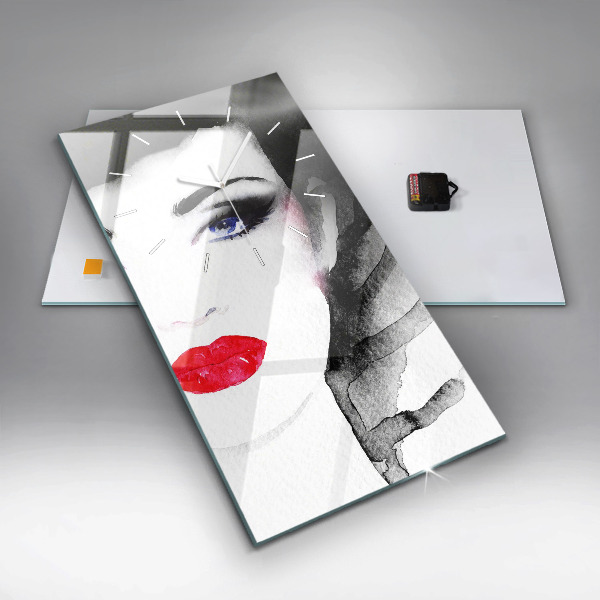 Horloge rectangulaire verticale 'Portrait d''une femme'