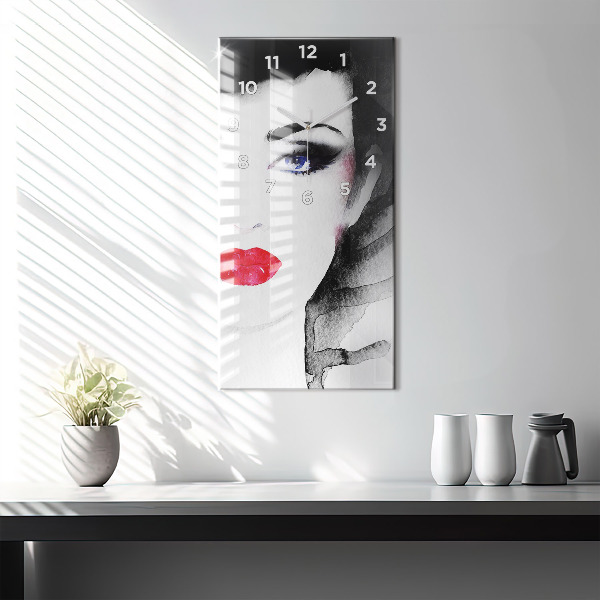 Horloge rectangulaire verticale 'Portrait d''une femme'