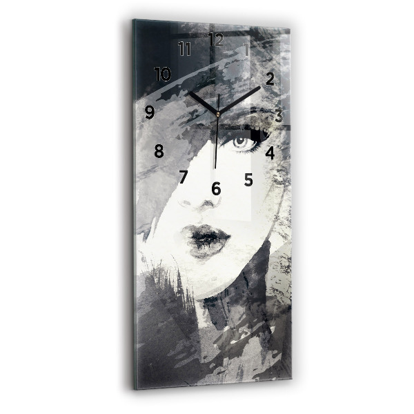 Horloge rectangulaire verticale Femme - aquarelles