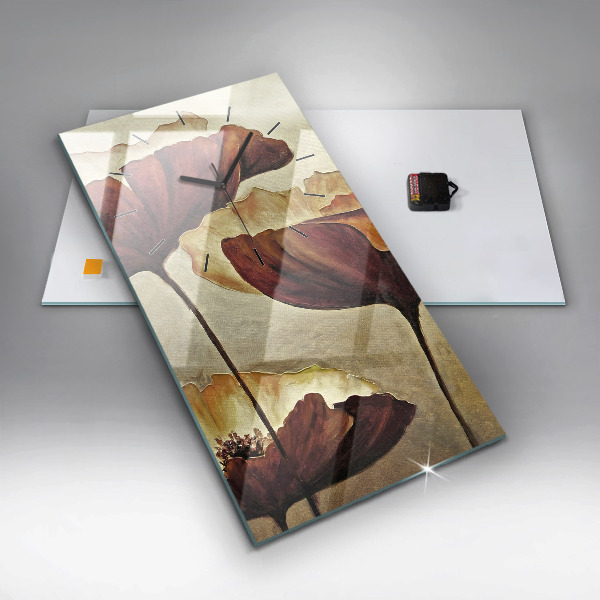 Horloge rectangulaire verticale Coquelicots peints