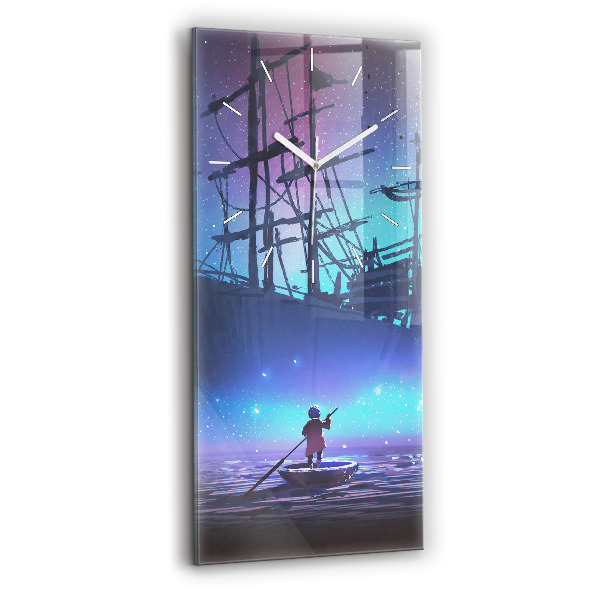 Horloge murale verticale Voilier fantastique